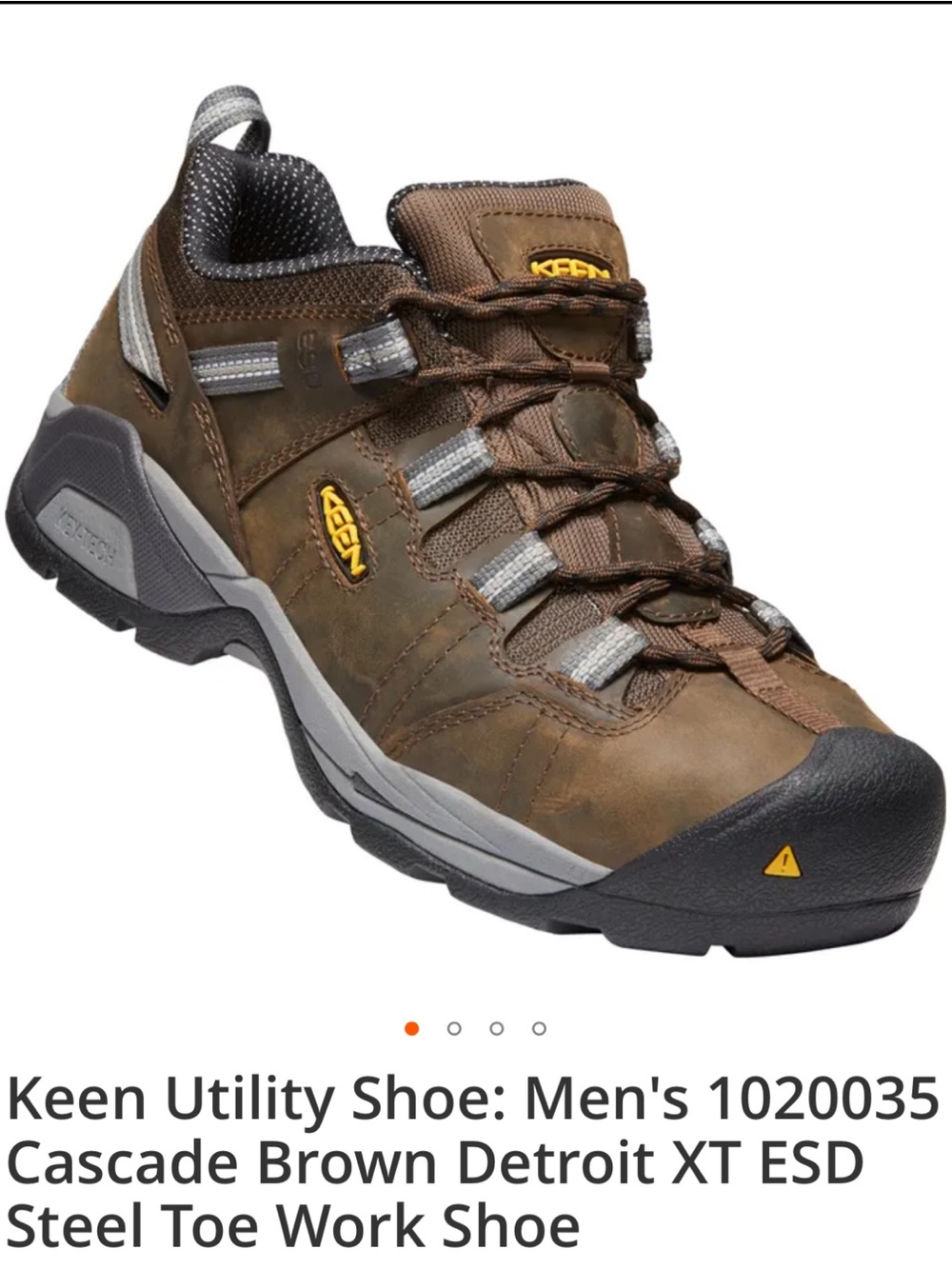 Keen Men's Brown and Gray Cascade Low-Profile Work Shoe